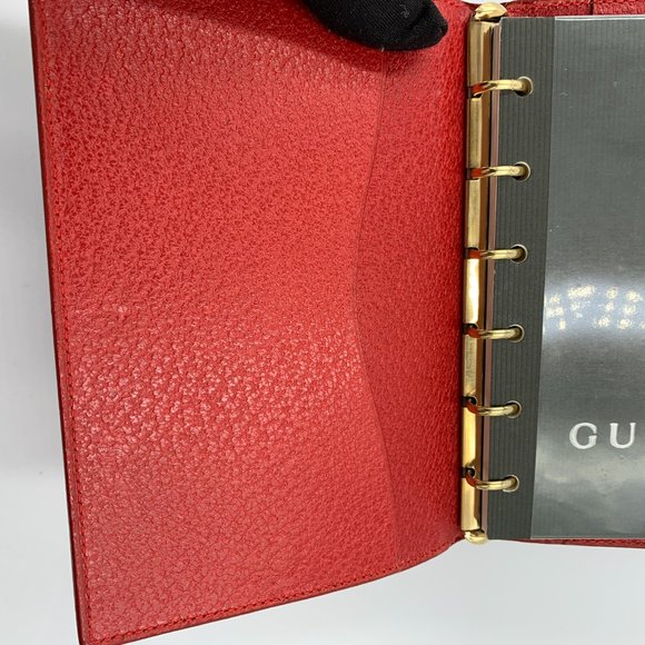 Authentic Gucci Red 6-ring Agenda Planner - Picture 10 of 15